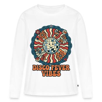Disco Fever Vibes Retro Discokugel - Frauen Premium Bio Langarmshirt - Weiß - Vorne - Julia (174cm)