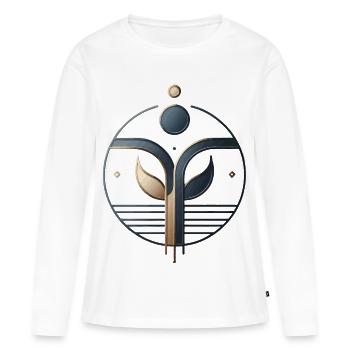 Symbole de croissance organique - T-shirt manches longues Premium bio Femme - blanc - Devant - Julia (174cm)