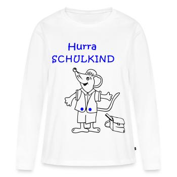 Hourra Inscription à l’école des écoliers - T-shirt manches longues Premium bio Femme - blanc - Devant - Julia (174cm)