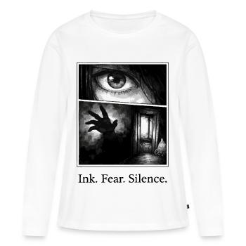 Ink Fear Silence – düsteres Manga Horror Motiv - Frauen Premium Bio Langarmshirt - Weiß - Vorne - Julia (174cm)