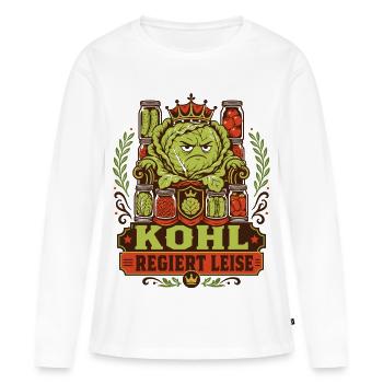 Kohl regiert leise - Frauen Premium Bio Langarmshirt - Weiß - Vorne - Julia (174cm)