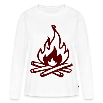 Silhouette Feu de camp rouge - T-shirt manches longues Premium bio Femme - blanc - Devant - Julia (174cm)