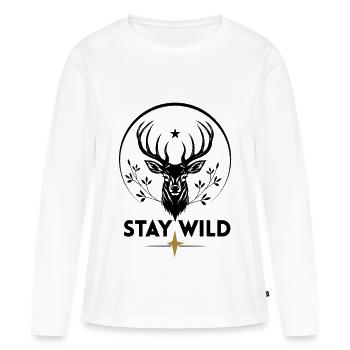 Nature Sauvage des Orignaux - T-shirt manches longues Premium bio Femme - blanc - Devant - Julia (174cm)