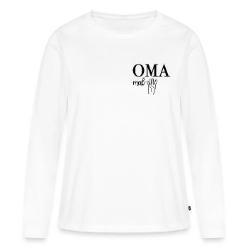 Oma Mal Vier Großmutter - Frauen Premium Bio Langarmshirt - Weiß - Vorne - Julia (174cm)