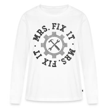 Mrs Fix It - Women's Premium Organic Long Sleeve Shirt - white - Front - Julia (174cm)