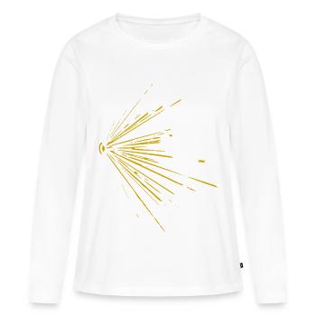Sonnenstrahlen Explosion - Frauen Premium Bio Langarmshirt - Weiß - Vorne - Julia (174cm)