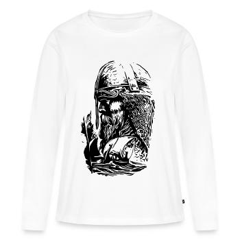 Wikinger mit Schiff - Frauen Premium Bio Langarmshirt - Weiß - Vorne - Julia (174cm)