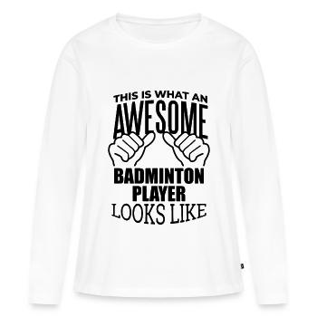 Badminton Badminton Badminton - Women's Premium Organic Long Sleeve Shirt - white - Front - Julia (174cm)