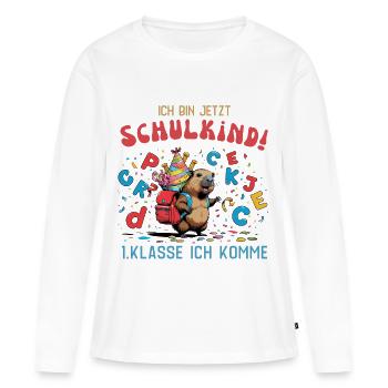 Capybara Schoolchild – 1st Grade, I'm Coming! - Women's Premium Organic Long Sleeve Shirt - white - Front - Julia (174cm)