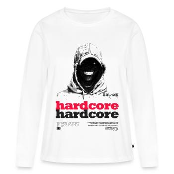 Hardcore Text - Frauen Premium Bio Langarmshirt - Weiß - Vorne - Julia (174cm)