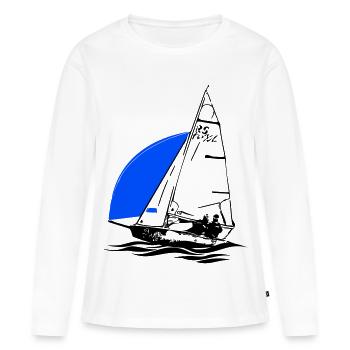 Régate de dériveurs à voile pour jeunes RS Feva XL - T-shirt manches longues Premium bio Femme - blanc - Devant - Julia (174cm)