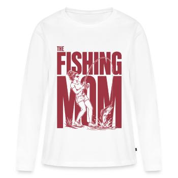 Fishing Mom Anglerin Mama Shirt - Frauen Premium Bio Langarmshirt - Weiß - Vorne - Julia (174cm)