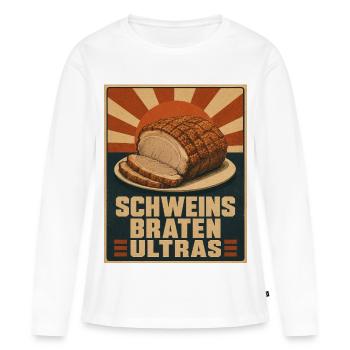 Schweinsbraten Ultras - Frauen Premium Bio Langarmshirt - Weiß - Vorne - Julia (174cm)