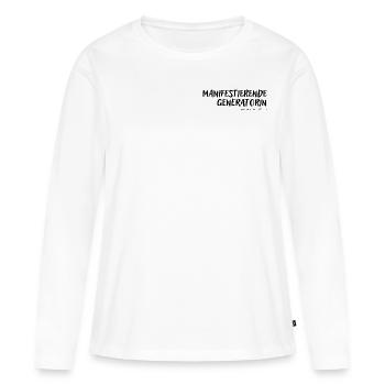 Manifestierende Generatorin by Human Design - Frauen Premium Bio Langarmshirt - Weiß - Vorne - Julia (174cm)