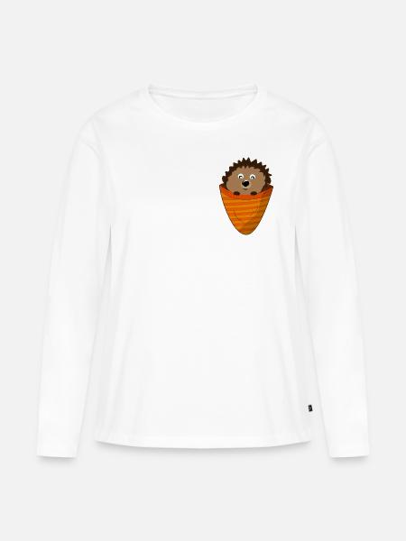 Igel - Frauen Premium Bio Langarmshirt - Weiß