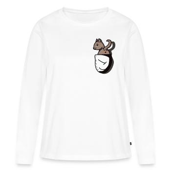 Poket Animal - Frauen Premium Bio Langarmshirt - Weiß - Vorne - Julia (174cm)