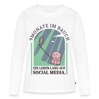 Social Media Baby - Frauen Premium Bio Langarmshirt - Weiß - Vorne - Julia (174cm)
