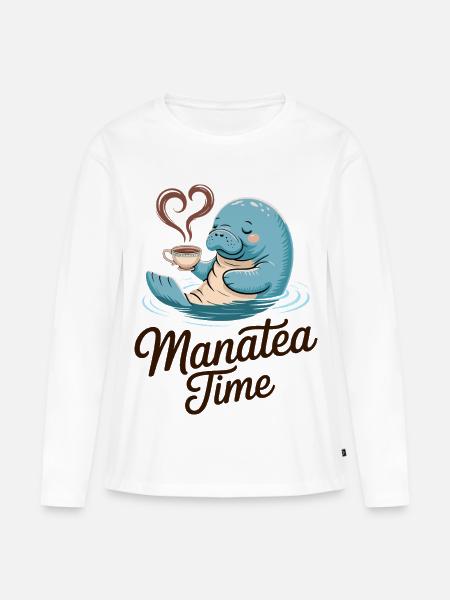 Seekuh Meerestier Ozean liebt Tee - Frauen Premium Bio Langarmshirt - Weiß