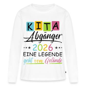 Kita Abgänger 2026 - Frauen Premium Bio Langarmshirt - Weiß - Vorne - Julia (174cm)