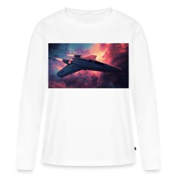 Spaceship - Women's Premium Organic Long Sleeve Shirt - white - Front - Julia (174cm)