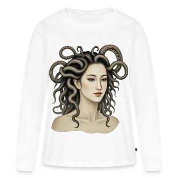 THE DAMNED #9 - dark hell - T-shirt manches longues Premium bio Femme - blanc - Devant - Julia (174cm)