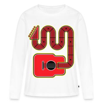 Rote Abstract Shape Gitarre - Frauen Premium Bio Langarmshirt - Weiß - Vorne - Julia (174cm)