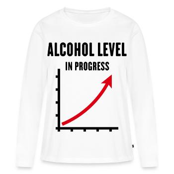 Alcohol Level In Progress (Drinking Team POSRed2C) - Women's Premium Organic Long Sleeve Shirt - white - Front - Julia (174cm)