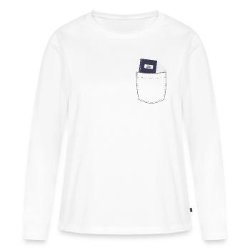 Breast pocket with notebook - Women's Premium Organic Long Sleeve Shirt - white - Front - Julia (174cm)