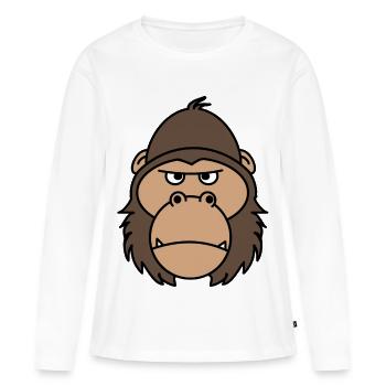 Gorilla - Frauen Premium Bio Langarmshirt - Weiß - Vorne - Julia (174cm)