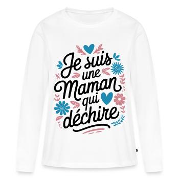 Ich bin eine Killer-Mutter - Frauen Premium Bio Langarmshirt - Weiß - Vorne - Julia (174cm)