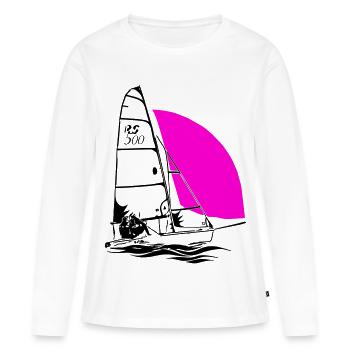 RS 500 Régate de dériveurs à voile voile de couleur - T-shirt manches longues Premium bio Femme - blanc - Devant - Julia (174cm)