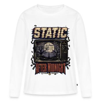 Statique après minuit - T-shirt manches longues Premium bio Femme - blanc - Devant - Julia (174cm)