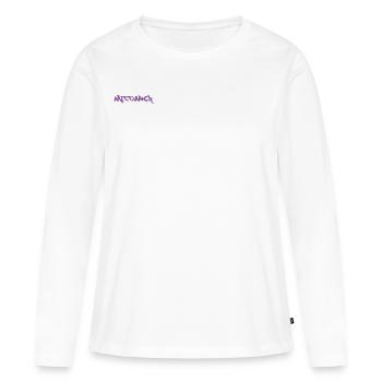 Wednesday, available every weekday, nettsfetz.de - Women's Premium Organic Long Sleeve Shirt - white - Front - Julia (174cm)