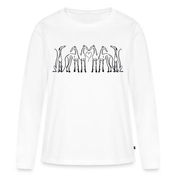 Windhund Gruppe - Frauen Premium Bio Langarmshirt - Weiß - Vorne - Julia (174cm)