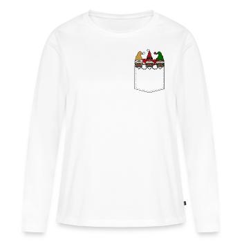 Brownie - T-shirt manches longues Premium bio Femme - blanc - Devant - Julia (174cm)