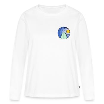 Surf Sundowner I (black) - Frauen Premium Bio Langarmshirt - Weiß - Vorne - Julia (174cm)