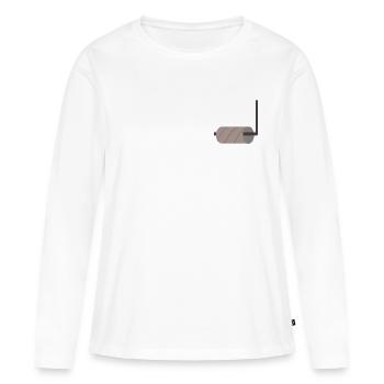 ROULEAU DE PAPIER TOILETTE VIDE TOILETTE - T-shirt manches longues Premium bio Femme - blanc - Devant - Julia (174cm)