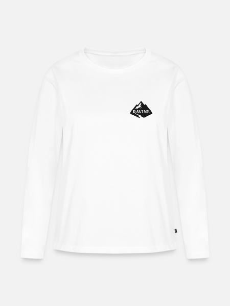 Ravine Bergsilhouette Emblem - Frauen Premium Bio Langarmshirt - Weiß