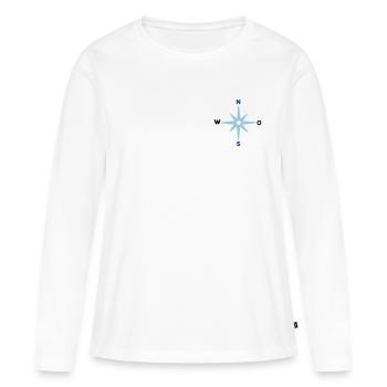 Boussole Directions cardinales Étoile Boussole Maritimes - T-shirt manches longues Premium bio Femme - blanc - Devant - Julia (174cm)