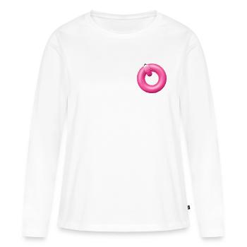 Anneau Rose Anneau Anneau Nage Flamant Rose - T-shirt manches longues Premium bio Femme - blanc - Devant - Julia (174cm)