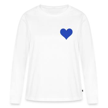 Herz - Frauen Premium Bio Langarmshirt - Weiß - Vorne - Julia (174cm)