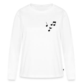 Musiknoten - Frauen Premium Bio Langarmshirt - Weiß - Vorne - Julia (174cm)
