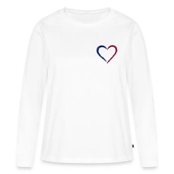 Le cœur est bâclé et écarlate - T-shirt manches longues Premium bio Femme - blanc - Devant - Julia (174cm)