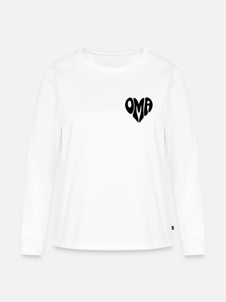 Oma - Frauen Premium Bio Langarmshirt - Weiß