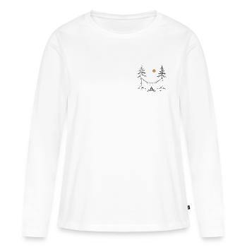 Nuit au clair de lune près du feu de camp avec hamac - T-shirt manches longues Premium bio Femme - blanc - Devant - Julia (174cm)