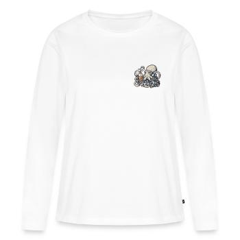 Pub du Pêcheur - T-shirt manches longues Premium bio Femme - blanc - Devant - Julia (174cm)