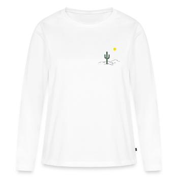 Cactus du désert au soleil - T-shirt manches longues Premium bio Femme - blanc - Devant - Julia (174cm)