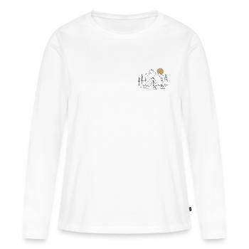 Campings en montagne - T-shirt manches longues Premium bio Femme - blanc - Devant - Julia (174cm)