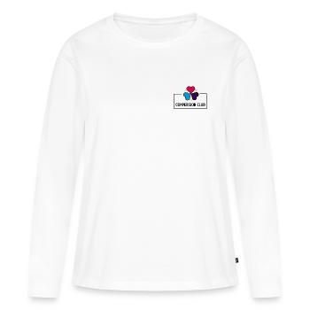 Club de compersion - Polyamour - T-shirt manches longues Premium bio Femme - blanc - Devant - Julia (174cm)