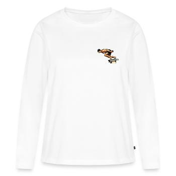 Conception puissante du saut de démarrage par flotteur - T-shirt manches longues Premium bio Femme - blanc - Devant - Julia (174cm)
